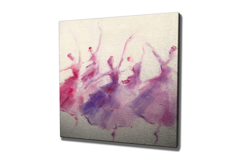 Canvastavla - Dansande silhuetter i mjuka pastellfärger, Lila / Rosa / Vit