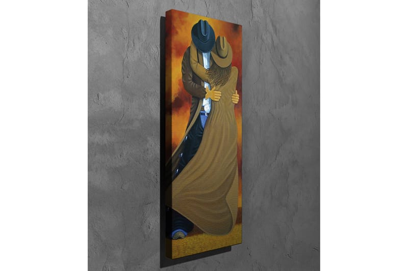 Canvastavla - Dansande par i cowboykläder - Brun / Orange / Svart - Inredning - Tavlor & konst - Canvastavlor