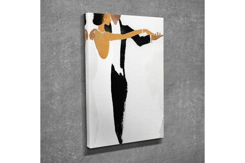 Canvastavla - Dansande par i elegant stil - Svart / Vit / Gyllene - Inredning - Tavlor & konst - Canvastavlor