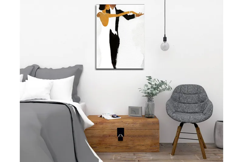 Canvastavla - Dansande par i elegant stil - Svart / Vit / Gyllene - Inredning - Tavlor & konst - Canvastavlor