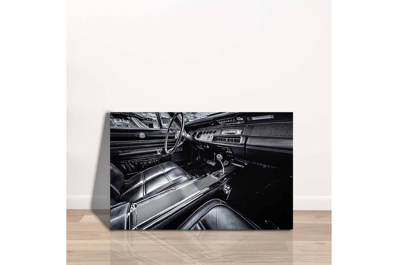 Canvastavla - Detaljerad interiör av en klassisk bil - Svart / Grå - Inredning - Tavlor & konst - Canvastavlor