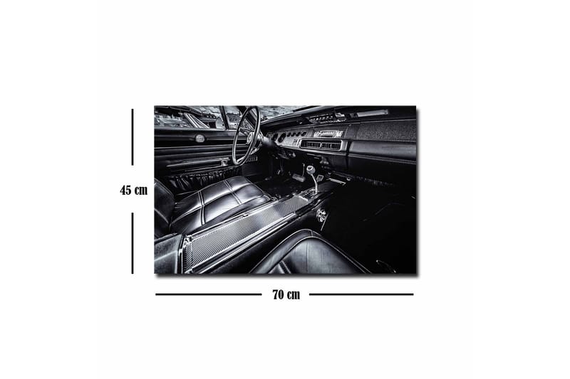 Canvastavla - Detaljerad interiör av en klassisk bil - Svart / Grå - Inredning - Tavlor & konst - Canvastavlor