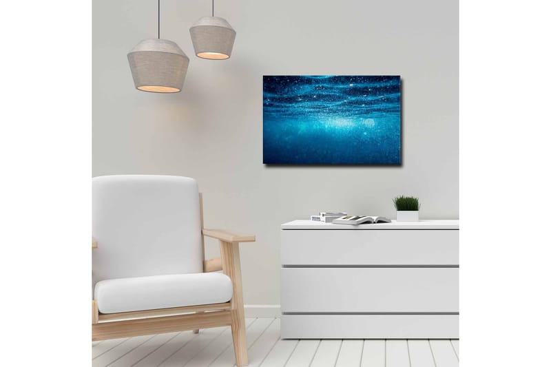 Canvastavla - Djupblå havsvatten med ljusreflexer - Mörkblå / Turkos - Inredning - Tavlor & konst - Canvastavlor