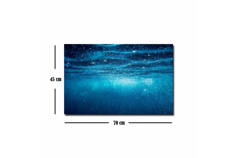 Canvastavla - Djupblå havsvatten med ljusreflexer - Mörkblå / Turkos - Inredning - Tavlor & konst - Canvastavlor