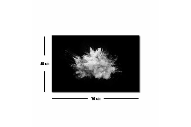 Canvastavla - Dramatiskt moln av pulver som exploderar mot en svart bakgrund - Vit / Svart - Inredning - Tavlor & konst - Canvastavlor