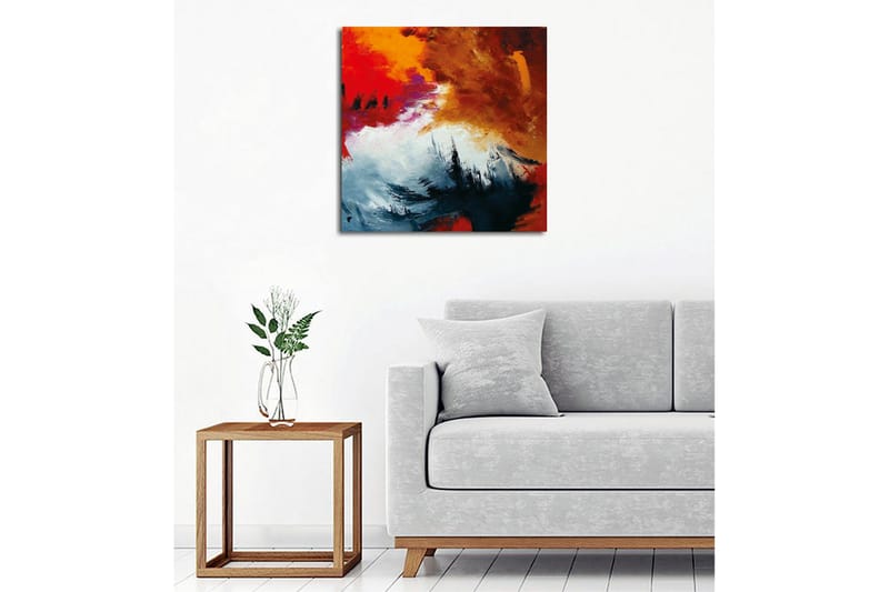 Canvastavla - Dynamisk abstrakt komposition med starka färger - Röd / Svart / Orange - Inredning - Tavlor & konst - Canvastavlor