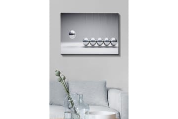 Canvastavla - Dynamisk komposition av pendlande kulor i metallisk finish - Silver / Grå - Inredning - Tavlor & konst - Canvastavlor