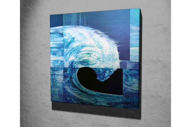 Canvastavla - Dynamisk våg i olika nyanser av blått - Mörkblå / Ljusblå / Turkos - Inredning - Tavlor & konst - Canvastavlor
