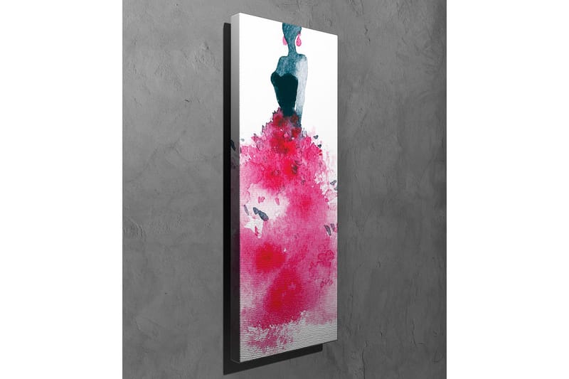 Canvastavla - Elegant kvinna i en färgstark klänning - Mörkblå / Cerise / Rosa - Inredning - Tavlor & konst - Canvastavlor