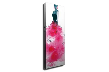 Canvastavla - Elegant kvinna i en färgstark klänning - Mörkblå / Cerise / Rosa - Inredning - Tavlor & konst - Canvastavlor