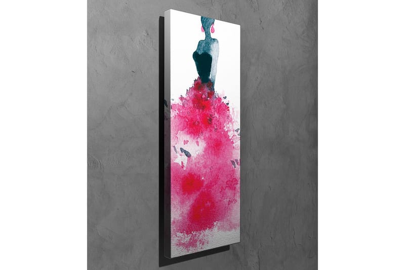 Canvastavla - Elegant kvinna i en färgstark klänning - Mörkblå / Cerise / Rosa - Inredning - Tavlor & konst - Canvastavlor