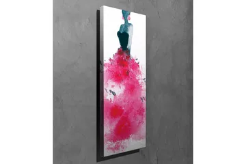 Canvastavla - Elegant kvinna i en färgstark klänning - Mörkblå / Cerise / Rosa - Inredning - Tavlor & konst - Canvastavlor