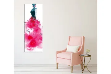 Canvastavla - Elegant kvinna i en färgstark klänning - Mörkblå / Cerise / Rosa - Inredning - Tavlor & konst - Canvastavlor
