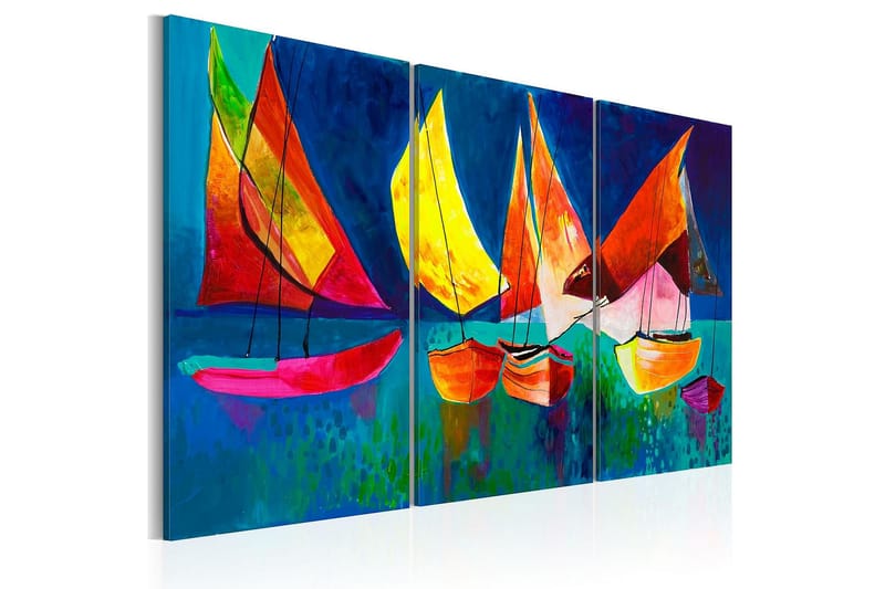 Canvastavla Färgfulla segelbåtar 120x80 cm - Artgeist sp. z o. o. - Inredning - Tavlor & konst - Canvastavlor