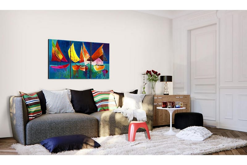 Canvastavla Färgfulla segelbåtar 120x80 cm - Artgeist sp. z o. o. - Inredning - Tavlor & konst - Canvastavlor