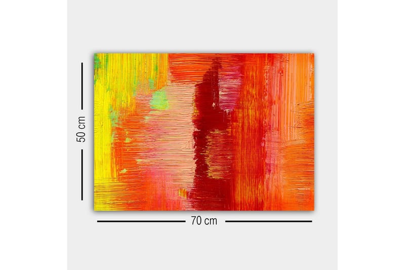 Canvastavla - Färgglad abstrakt komposition med inslag av röd och orange - Röd / Orange / Gul - Inredning - Tavlor & konst - Canvastavlor