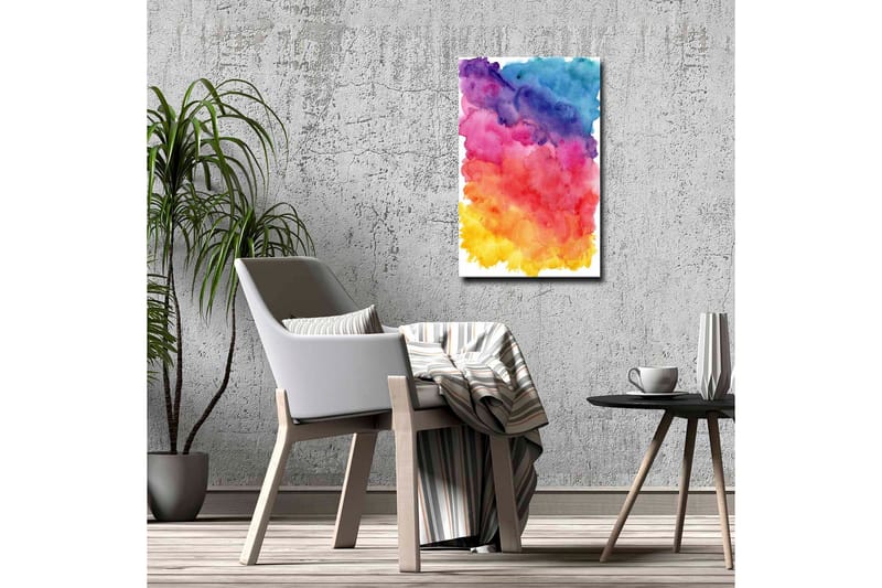Canvastavla - Färgglad abstrakt komposition med mjuka övergångar - Lila / Rosa / Gul - Inredning - Tavlor & konst - Canvastavlor