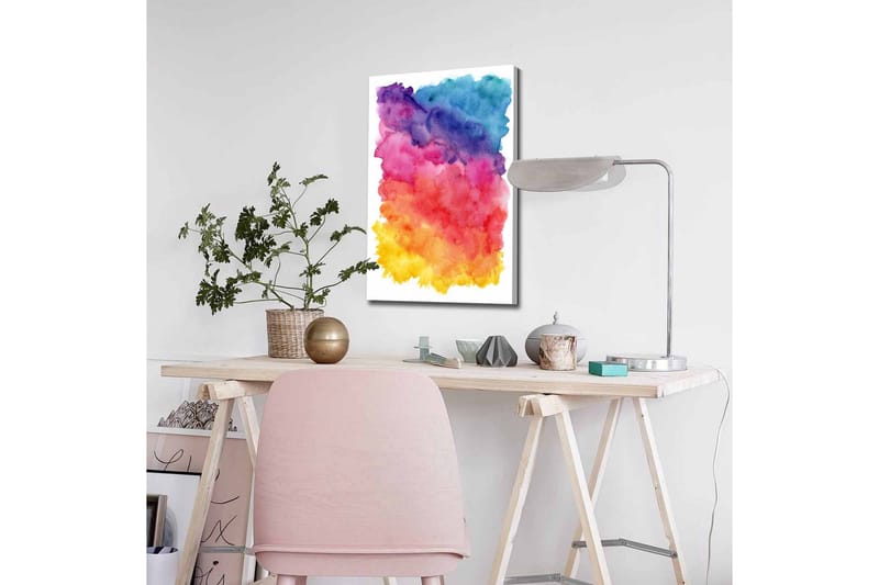 Canvastavla - Färgglad abstrakt komposition med mjuka övergångar - Lila / Rosa / Gul - Inredning - Tavlor & konst - Canvastavlor