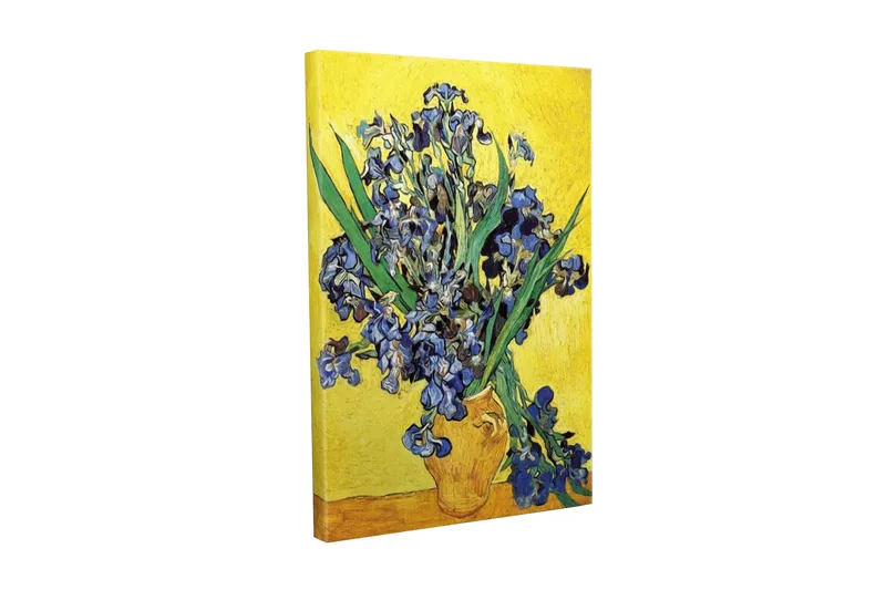 Canvastavla - Färgglad bukett av irisblommor i en kruka - Blå / Grön / Gul - Inredning - Tavlor & konst - Canvastavlor