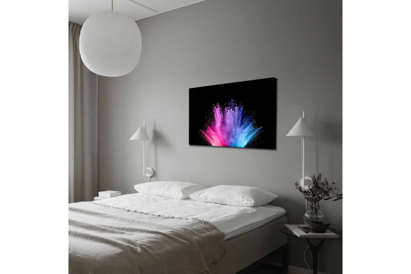 Canvastavla - Färgglad explosion av pulverfärg - Rosa / Blå / Lila - Inredning - Tavlor & konst - Canvastavlor