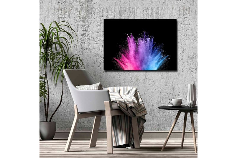 Canvastavla - Färgglad explosion av pulverfärg - Rosa / Blå / Lila - Inredning - Tavlor & konst - Canvastavlor