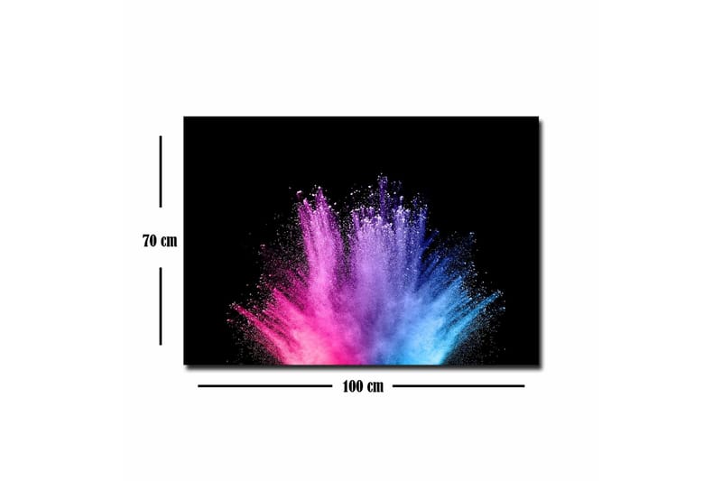 Canvastavla - Färgglad explosion av pulverfärg - Rosa / Blå / Lila - Inredning - Tavlor & konst - Canvastavlor