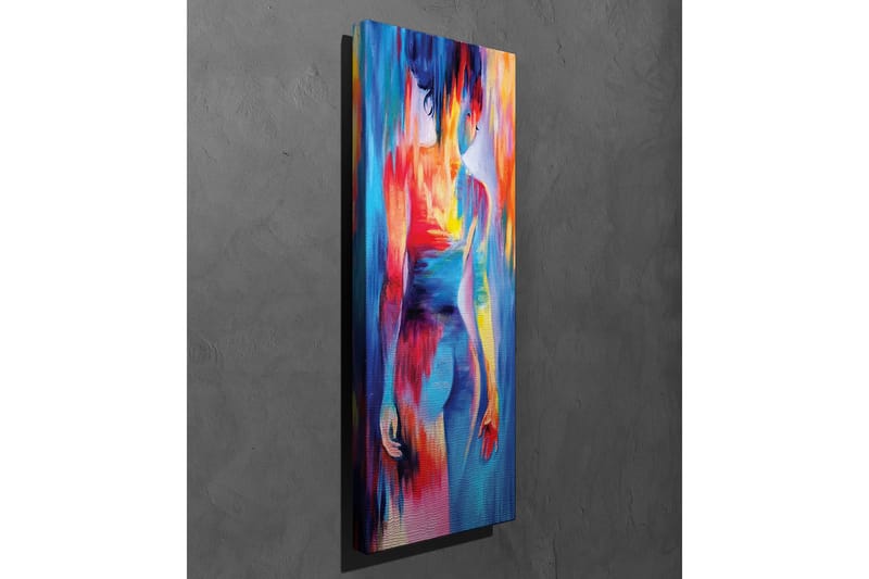 Canvastavla - Färgglad figur med abstrakta former och rörelser - Blå / Röd / Gul - Inredning - Tavlor & konst - Canvastavlor