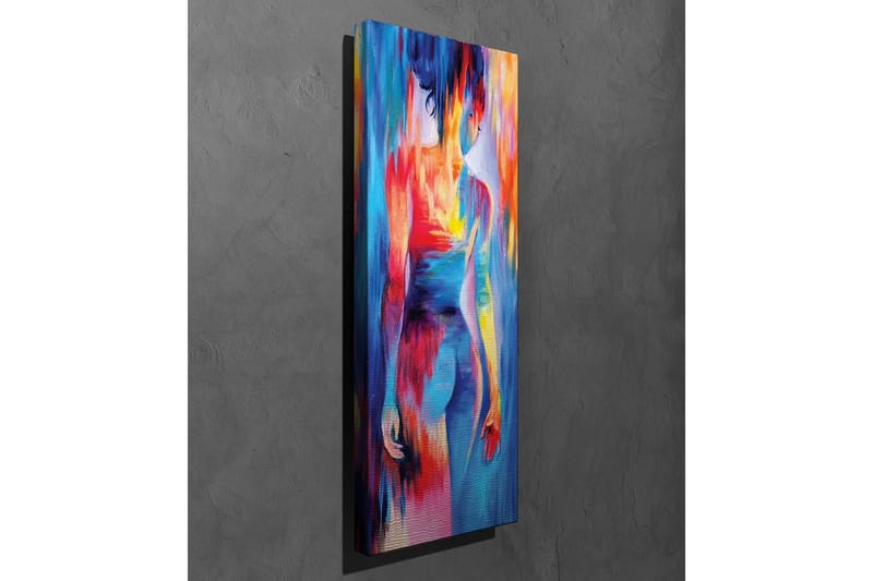 Canvastavla - Färgglad figur med abstrakta former och rörelser - Blå / Röd / Gul - Inredning - Tavlor & konst - Canvastavlor