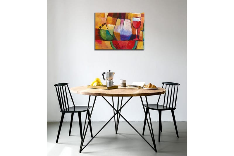 Canvastavla - Färgglad stillhet med glas och frukter - Grön / Röd / Lila - Inredning - Tavlor & konst - Canvastavlor
