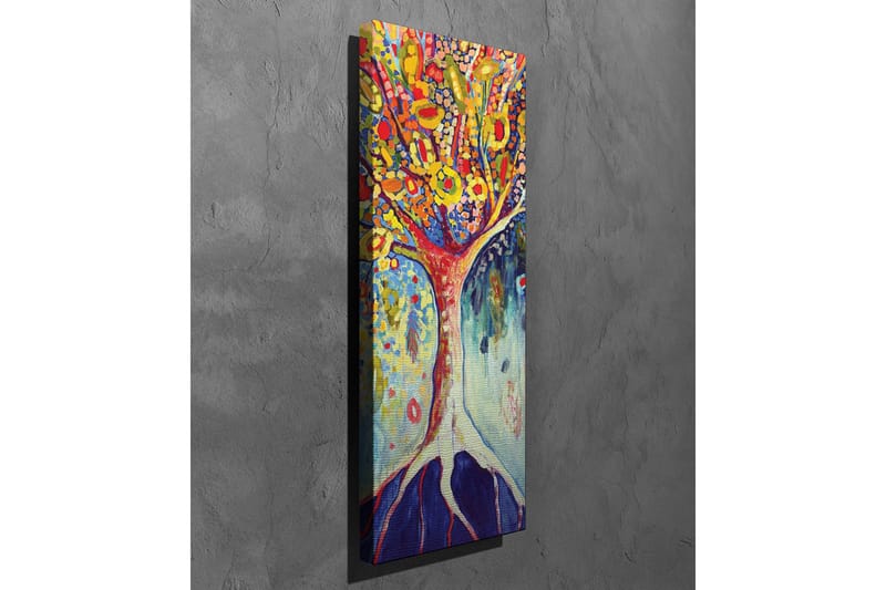 Canvastavla - Färgglad trädkonst med blomstrande grenar - Gul / Röd / Blå - Inredning - Tavlor & konst - Canvastavlor