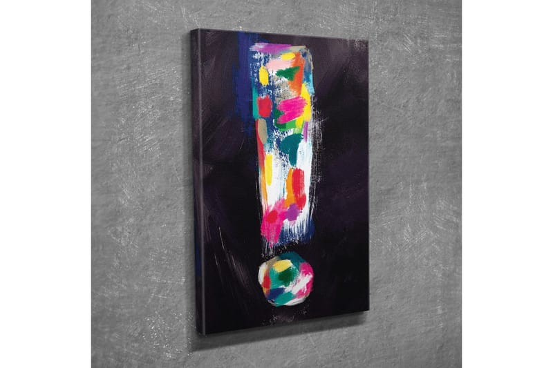 Canvastavla - Färgglad utropsteckenkomposition - Mörkblå / Rosa / Grön - Inredning - Tavlor & konst - Canvastavlor