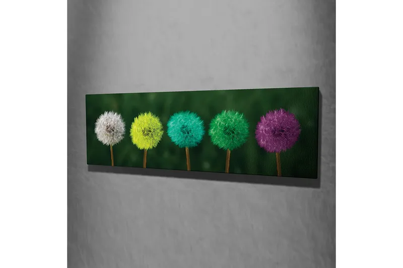 Canvastavla Färgglada maskrosor - Flerfärgad - Inredning - Tavlor & konst - Canvastavlor