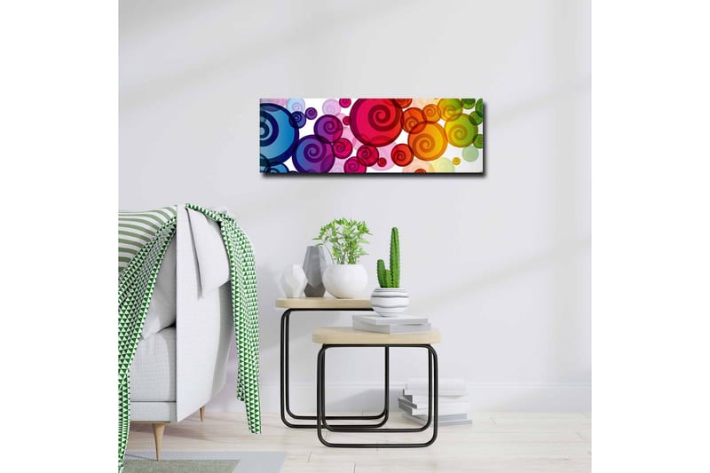 Canvastavla - Färgglada spiraler i olika storlekar - Röd / Grön / Blå - Inredning - Tavlor & konst - Canvastavlor