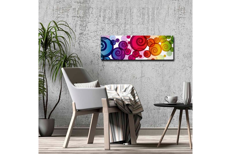 Canvastavla - Färgglada spiraler i olika storlekar - Röd / Grön / Blå - Inredning - Tavlor & konst - Canvastavlor