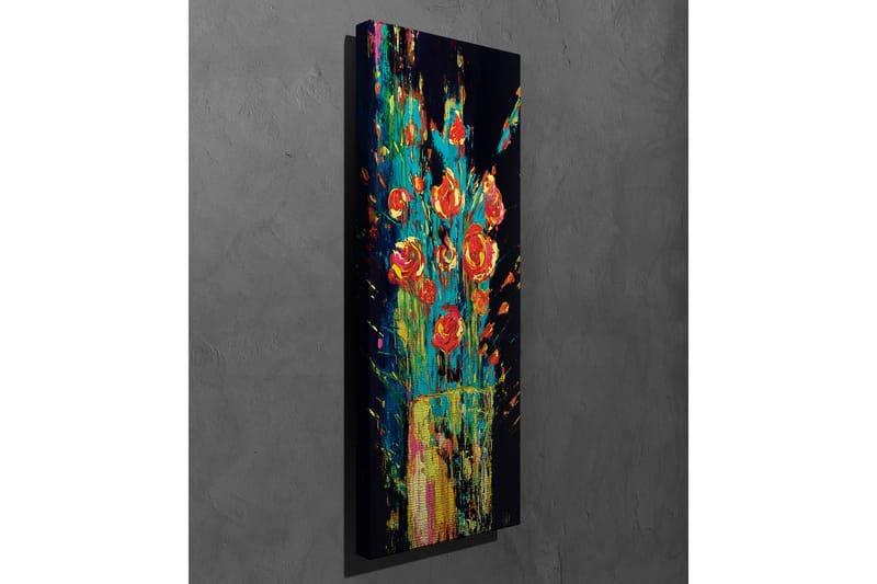 Canvastavla - Färgrik bukett av rosor i en vas - Röd / Grön / Gul - Inredning - Tavlor & konst - Canvastavlor