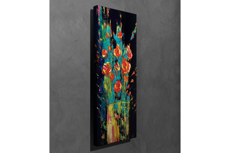 Canvastavla - Färgrik bukett av rosor i en vas - Röd / Grön / Gul - Inredning - Tavlor & konst - Canvastavlor