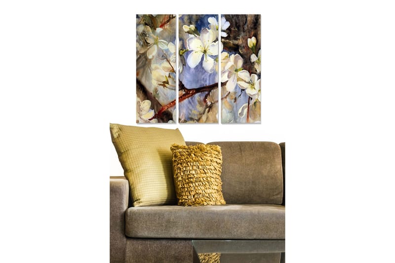 Canvastavla Floral 3-pack Flerfärgad - 20x50 cm - Inredning - Tavlor & konst - Canvastavlor