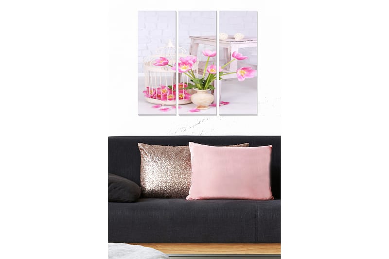 Canvastavla Floral 3-pack Flerfärgad - 20x50 cm - Inredning - Tavlor & konst - Canvastavlor
