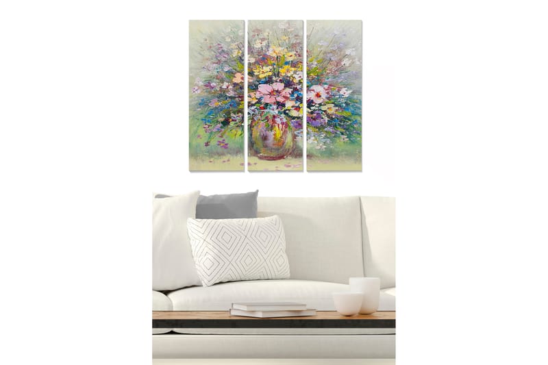 Canvastavla Floral 3-pack Flerfärgad - 20x50 cm - Inredning - Tavlor & konst - Canvastavlor