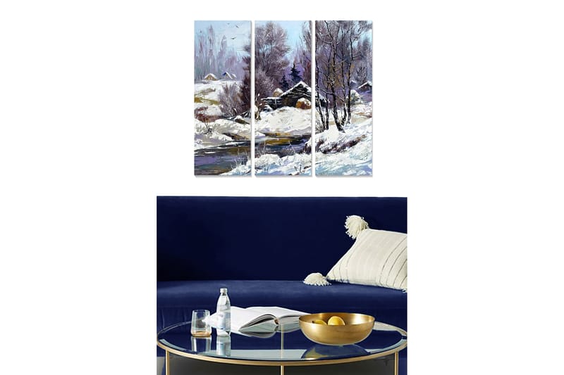 Canvastavla Floral 3-pack Flerfärgad - 20x50 cm - Inredning - Tavlor & konst - Canvastavlor