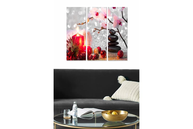 Canvastavla Floral 3-pack Flerfärgad - 20x50 cm - Inredning - Tavlor & konst - Canvastavlor