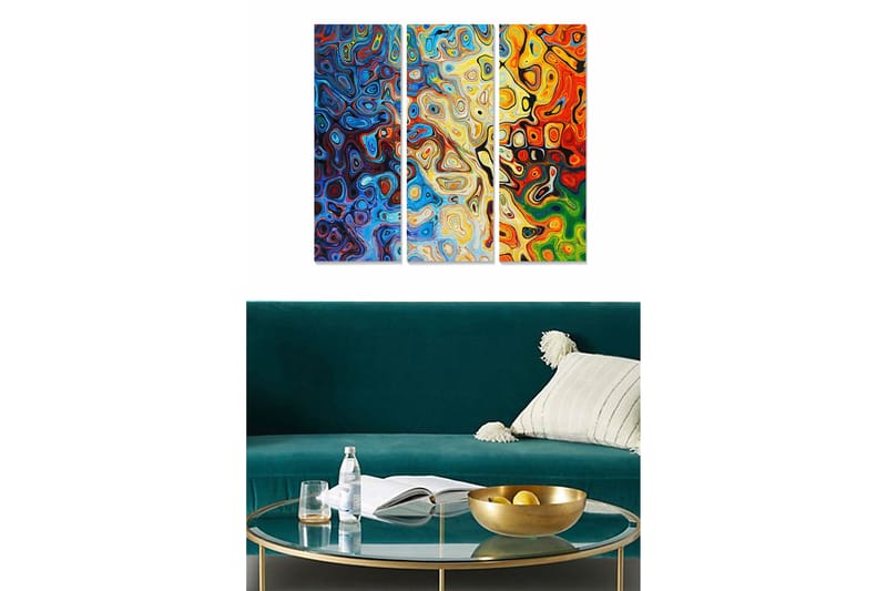 Canvastavla Floral 3-pack Flerfärgad - 20x50 cm - Inredning - Tavlor & konst - Canvastavlor