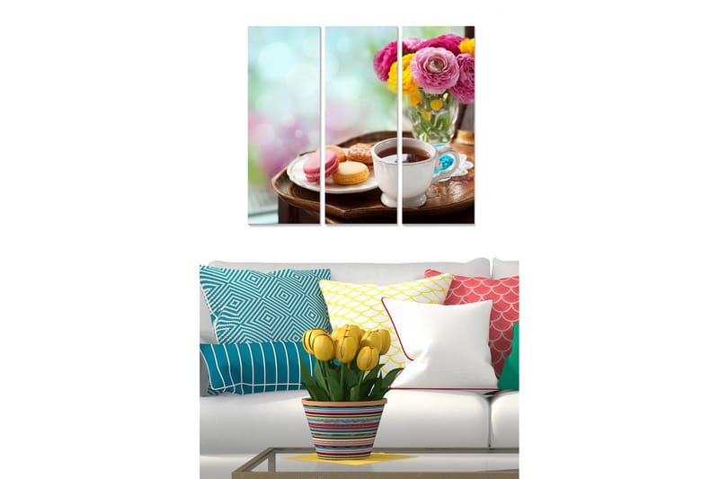 Canvastavla Floral 3-pack Flerfärgad - 20x50 cm - Inredning - Tavlor & konst - Canvastavlor