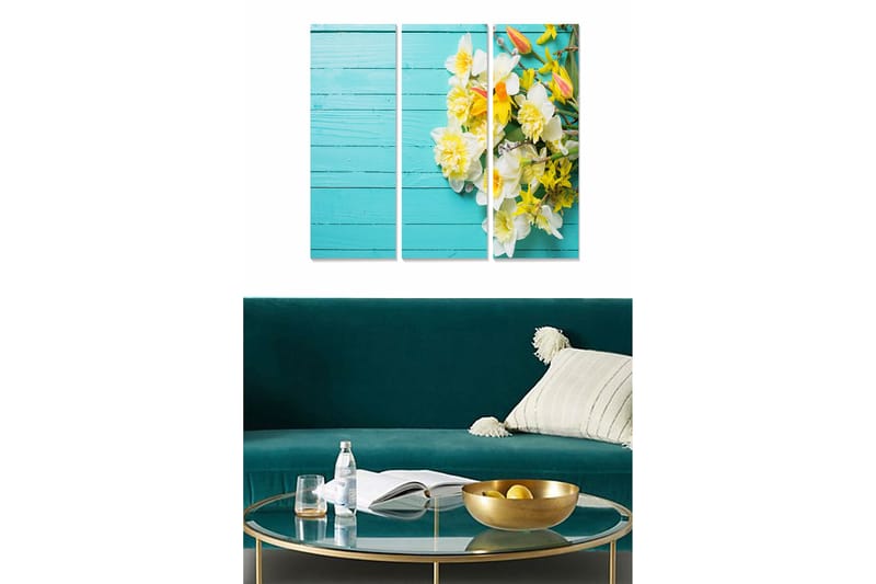 Canvastavla Floral 3-pack Flerfärgad - 20x50 cm - Inredning - Tavlor & konst - Canvastavlor