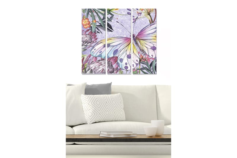 Canvastavla Floral 3-pack Flerfärgad - 20x50 cm - Inredning - Tavlor & konst - Canvastavlor