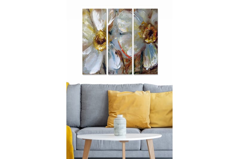 Canvastavla Floral 3-pack Flerfärgad - 20x50 cm - Inredning - Tavlor & konst - Canvastavlor