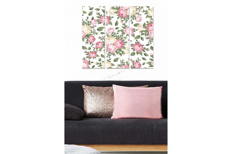 Canvastavla Floral 3-pack Flerfärgad - 20x50 cm - Inredning - Tavlor & konst - Canvastavlor