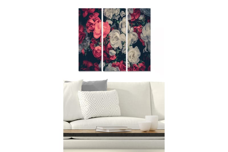 Canvastavla Floral 3-pack Flerfärgad - 20x50 cm - Inredning - Tavlor & konst - Canvastavlor