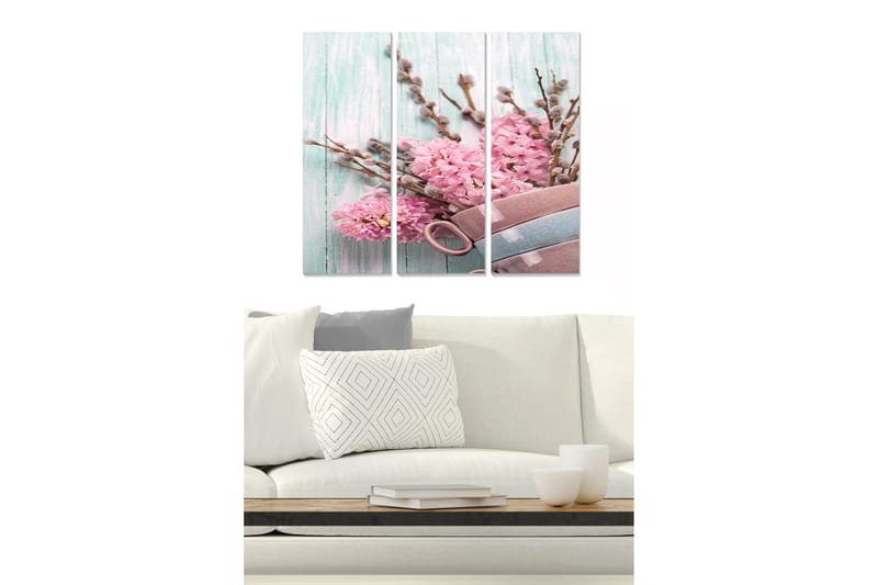 Canvastavla Floral 3-pack Flerfärgad - 20x50 cm - Inredning - Tavlor & konst - Canvastavlor