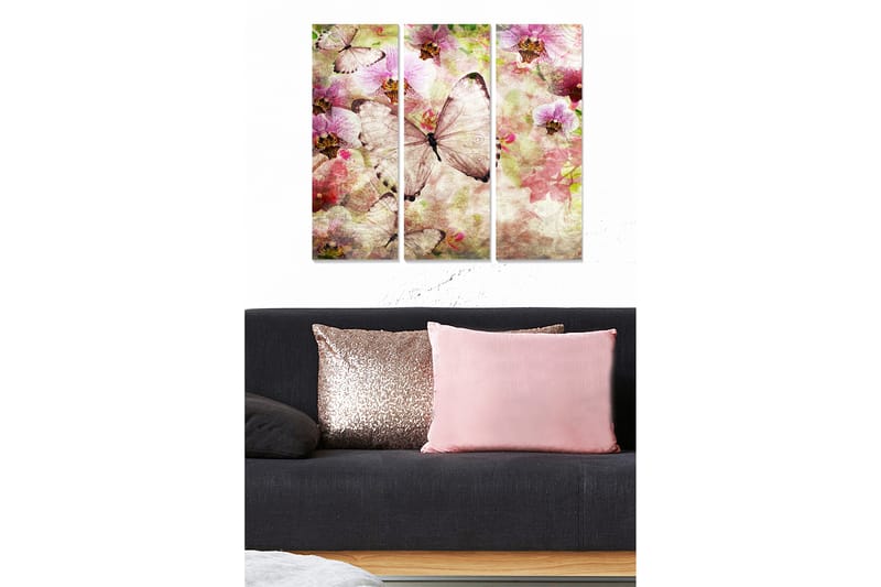 Canvastavla Floral 3-pack Flerfärgad - 20x50 cm - Inredning - Tavlor & konst - Canvastavlor